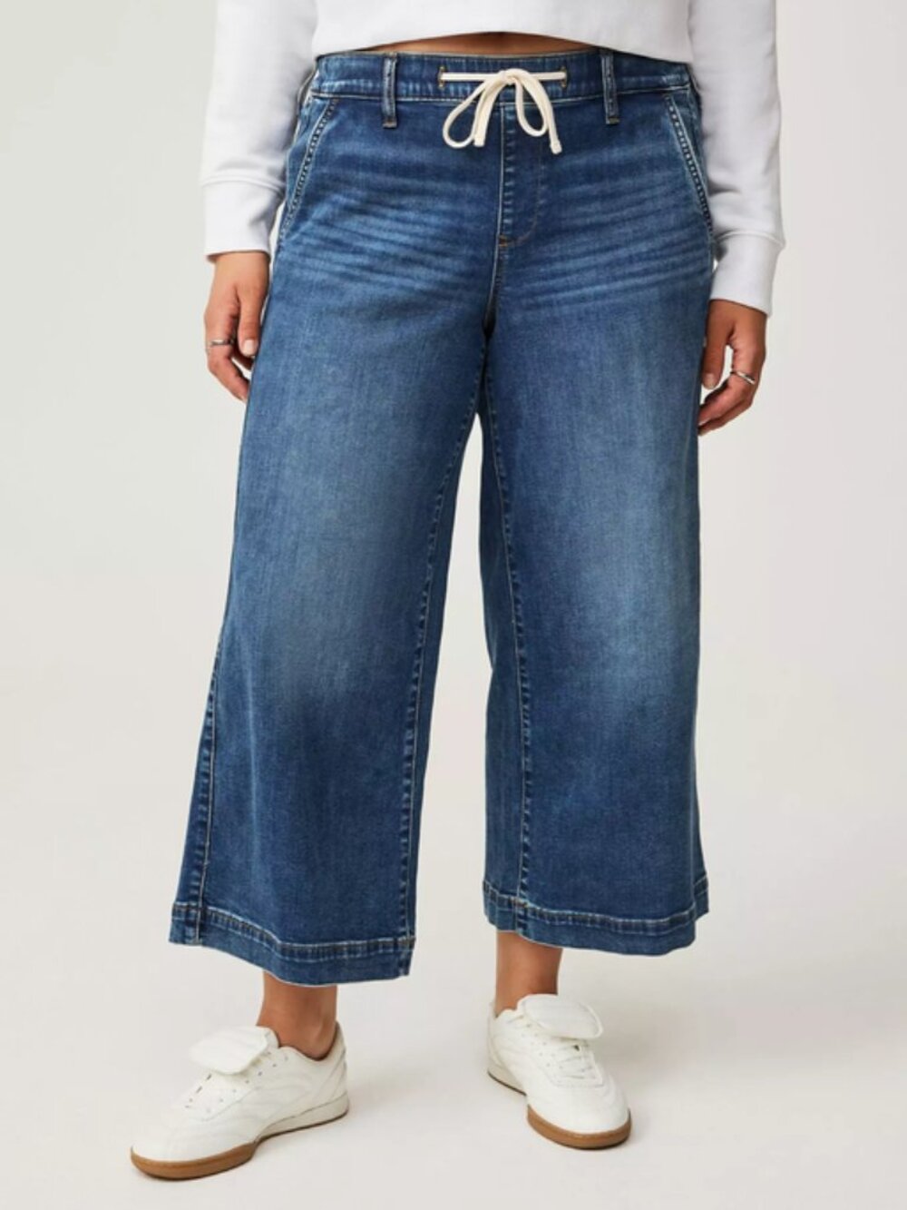 Torrid Weekend Mid-Rise Ankle Wide Leg Jean Blue Drawstring Plus Size 2X